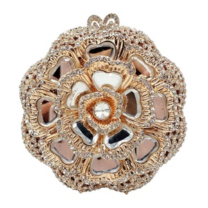 Bolso de Noche Elegante con Pedrería Floral para Mujer, Cartera de Cristal con Cadena Desmontable para Bodas, Cócteles y Banquetes - Product Image 4