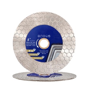 Lame de scie diamantée turbo industrielle 5'' (<span class=keywords><strong>125</strong></span> mm) à mailles, haute efficacité, sans bride, <span class=keywords><strong>disque</strong></span> de coupe plat pour carreaux de porcelaine et céramique - Product Image 1
