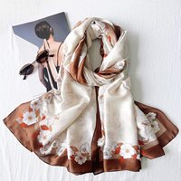 Nouveauté : Foulards et écharpes en polyester à motif floral, légers et doux au toucher, pour l'été, pour femmes
