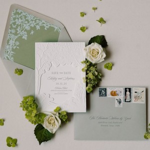 Juego de Invitaciones Clásicas de Papel de Algodón con Impresión Tipográfica, Invitaciones de Boda Vintage Personalizadas, Invitaciones de Compromiso y <span class=keywords><strong>Aniversario</strong></span> con Grabado en Relieve - Product Image 2