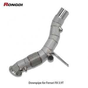 Tuyau d'échappement haute performance en acier inoxydable 304 pour Ferrari F8 3.9L 2019+ avec bouclier thermique - Product Image 3
