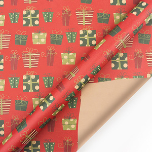 80g Christmas series gift <b>wrapping</b> <b>paper</b> 50*70 sheets of kraft <b>paper</b> uncut color printing in stock customizable - Product Image 4