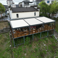 Pérgola Retráctil de Lujo con Techo de Aleación de Aluminio y Control Remoto, Toldo Plegable Moderno con Lona para Patio y Uso en Exteriores