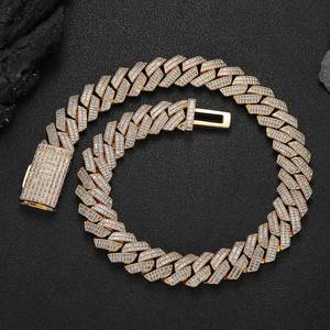 Cadena Cubana Miami de Moissanita con Etiqueta Privada OEM ODM, Collar de Plata 925 con Incrustaciones, Fabricante de Joyería, Pasa Prueba de Diamante VVS1 - Product Image 1