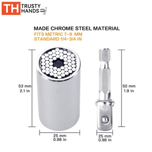 Phổ Ổ Cắm Công cụ 7mm-19mm 1/4 "-3/4" <span class=keywords><strong>Set</strong></span> với <span class=keywords><strong>Power</strong></span> Drill adapter bán buôn Nhà cung cấp OEM & ODM xác minh Hot Bán - Product Image 2