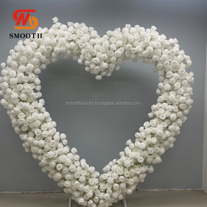 ดอกไม้ปลอมรูปหัวใจสีขาวเรียบ5ft 1.5เมตรตกแต่งงานแต่งงานแบบสร้างสรรค์งานปาร์ตี้ตกแต่งรูปหัวใจ - Product Image 5