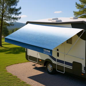 Toldo para caravana de 19'2" de largo, azul degradado, impermeable, con protección UV, retráctil manual para remolque de caravana - Product Image 2