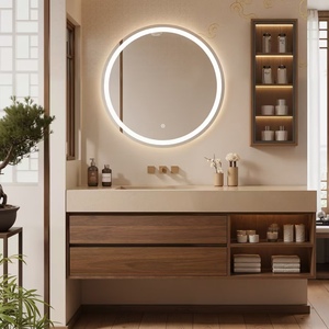 BALOM Minimalist Style Bathroom Cabinet Large Capacity Wood Plywood Melamine MDF Vanity with <b>Smart</b> <b>Mirror</b> OEM Factory - Product Image 1