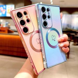 Étui mat coloré dégradé de luxe pour <span class=keywords><strong>Samsung</strong></span> Galaxy S25 S24 S23 S22 S21 Ultra Plus FE S 24 23 pour charge magnétique <span class=keywords><strong>Magsafe</strong></span> - Product Image 6