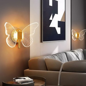 Nordischer Stil <span class=keywords><strong>LED</strong></span> Schlafzimmer Wandleuchte Warm Romantisch Eisen Touch-Steuerung Dimmbar Hochzeitszimmer Dekoration Hintergrund Schmetterling - Product Image 3
