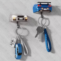Porte-clés mural en forme de tête avec lumière, décoration créative modèle voiture, support de rangement pour clés