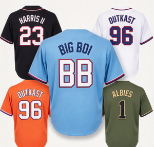 Maillot de baseball pour hommes BIG BOI # BB HARRIS II # 23 OUTKAST # 96 ALBIES # Chemises de sport cousues, collection de plusieurs couleurs - Product Image 1