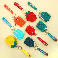 Porte-monnaie en silicone pour enfants, mini sac de rangement, porte-clés anti-stress à pression, vente en gros