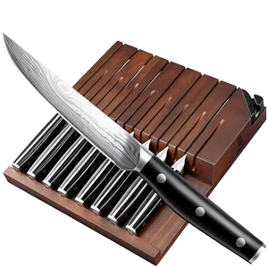 Damascus Steel <b>Knife</b> <b>Set</b> 12-Piece 8-9.9in Blade Resin Handle Polished Straight Edge Right Hand Carbon Steel <b>Sharp</b> - Product Image 1