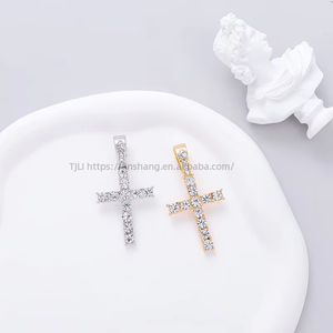 Classic Simple <b>Cross</b> Pendant, Zircon Light Luxury Fashion <b>Cross</b> Necklace, Necklace Men's and Women's Jewelry - Product Image 2