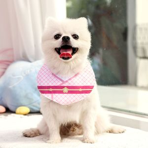 Bavoir pour animaux de compagnie double face rose et bleu à imprimé dessin animé pour petits et moyens chiens, accessoire printemps-été-automne - Product Image 2