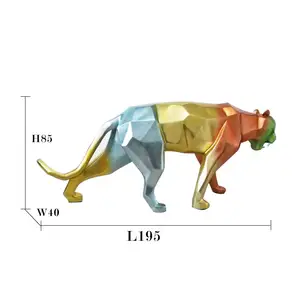 Çin reçine sanat ürünleri hayvan el sanatları reçine dekoratif yaşam boyutu leopar kaplan heykeli ev dekorasyon