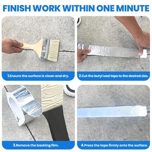 Cinta Selladora Impermeable Profesional de Butilo, Cinta de Reparación de Techos de Aluminio para Fugas en Techos, Revestimientos, Canaletas, Techos de RV y Techos Metálicos - Product Image 5