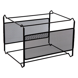 A1815 4 Layer Hanging <b>File</b> Holder Black Rectangle Office Organizer For <b>A4</b> <b>Files</b> Hook Type 20-35L Capacity - Product Image 1