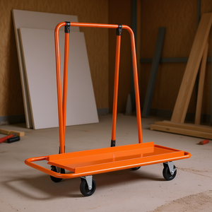 Steel Panel Dolly Drywall Cart 1800 Lbs Capacity 4 Swivel Casters Durable Plywood Plasterboard <b>Transport</b> - Product Image 2