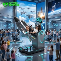 Simulador de Vuelo VR Profesional Star VR Flight, Simulador de Vuelo Comercial con Movimiento, Simulador de Entrenamiento de Vuelo para Interiores, Metálico, para Centros Comerciales y Uso Público