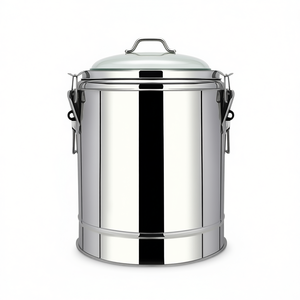 หม้อสต็อกพอตสแตนเลส DB 30 ลิตร พร้อมฝาแก้ว หูจับคู่ ความจุขนาดใหญ่ สำหรับเก็บเครื่องดื่มร้อนเย็น - Product Image 1