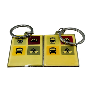 Custom Creative Fashion Lightweight Stainless Steel Printed & Epoxy Art Collectible Keychain Bag Charm