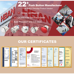 Interrupteur à bouton-poussoir en plastique HBAN 16 mm 5A 250V 1NO1NC à verrouillage pour l'<span class=keywords><strong>automobile</strong></span>, la marine, les équipements médicaux et les appareils ménagers - Product Image 6