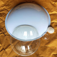 Couverture de lampe fluorescente de cuisine en plastique, en acrylique ; une grande couverture hémisphérique en plastique, avec un couvercle pour le conduit.