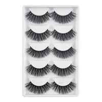 5 paires de faux cils en vison volumineux et duveteux, naturels, épais et légers, réutilisables, avec bande souple, pour un maquillage des yeux au quotidien et pour les soirées