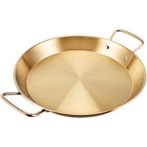 Plato antiadherente español Sartén de cocina de acero inoxidable dorado Mariscos hirviendo Sartenes de <span class=keywords><strong>paella</strong></span> de doble ASA - Product Image 1
