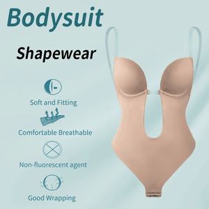 En gros Body sculptant string pour femme, sexy, décolleté plongeant en V, dos nu, style corset, rembourré, push-up, amincissant - Product Image 6
