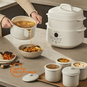 Casserole électrique à cuisson lente 600W avec 5 récipients intérieurs, minuteur numérique, capacité de 4,5 <span class=keywords><strong>litres</strong></span> - Product Image 2
