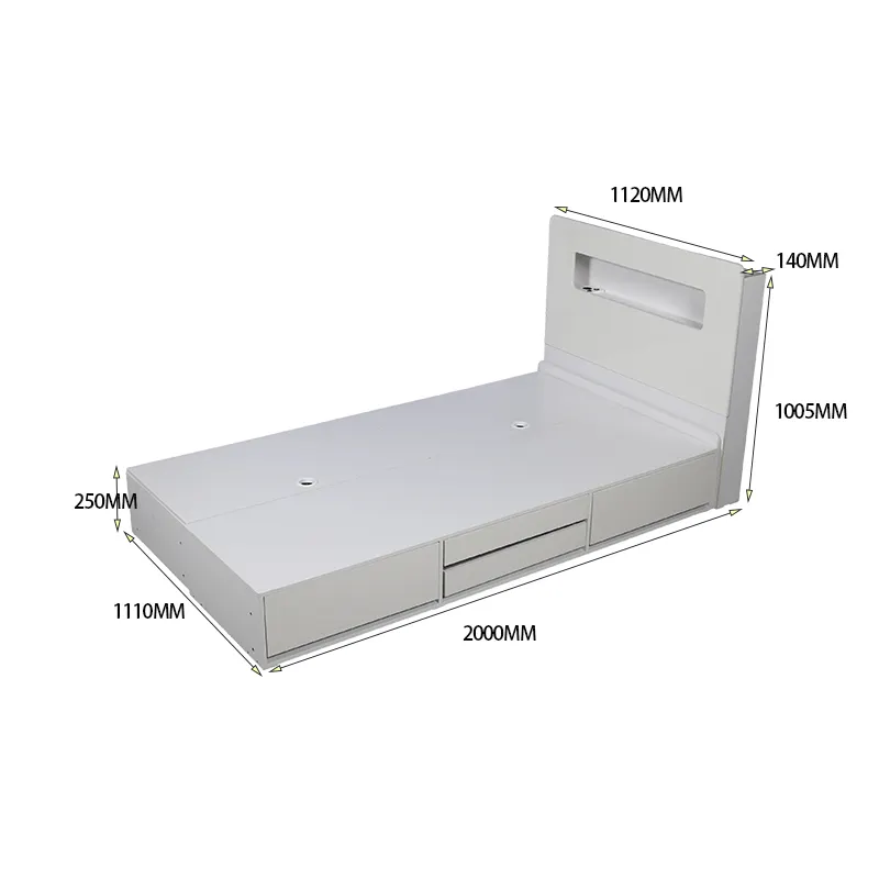 Nordic Modern minimalis 1.8M Double Master kamar tidur dewasa kotak tinggi tempat tidur penyimpanan 1.5M tunggal padat tempat tidur kayu