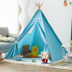 Tente <span class=keywords><strong>Tipi</strong></span> de jeu pour enfants en coton et lin, grande tente de jeu d'intérieur et d'extérieur pour enfants à motifs colorés, vente en gros - Product Image 2