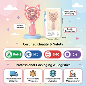 Portable Handheld Mini Cat Fan USB <b>Battery</b> Charging Rechargeable 400mah <b>Battery</b> Ultra-Long Lasting Three Speed Household Use - Product Image 5