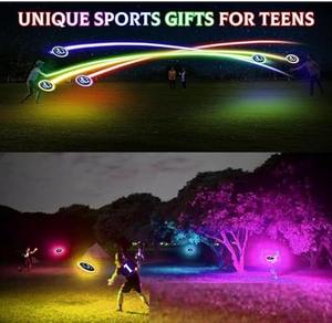 Lanceur de disques volants lumineux à LED phosphorescents, jouet de sport de plein air en plastique pour enfants - Product Image 6