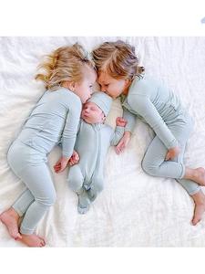 Combinaison en fibre de bambou personnalisée pour nouveau-nés et tout-petits, vêtements d'été pour la climatisation, fermeture éclair, <span class=keywords><strong>pyjama</strong></span> pour tout-petits - Product Image 2