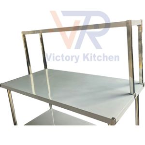 Barra de Condimentos de Acero Inoxidable de Alta Resistencia VCT, Estante Superior de 1 Nivel para Banco de Trabajo, Móvil, Capacidad de 300 kg, Equipo de Cocina para Hoteles - Product Image 3