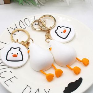 Nouveau design, porte-clés mignon en PVC en forme de canard de dessin animé, adorable figurine de canard, breloque de sac personnalisable, cadeau pour femmes et filles - Product Image 4
