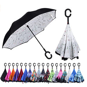 Paraguas Invertido Negro de Fibra de Vidrio Resistente al Viento, Doble Capa, con Bolsa Personalizada para Regalos Empresariales, Resistente a la Lluvia - Product Image 6