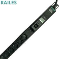 Bloc d'alimentation CA monophasé série K44S KAILES (KLS) 32A 18 prises standard allemandes + RS485 interchangeable à chaud, instrument surveillé, aluminium