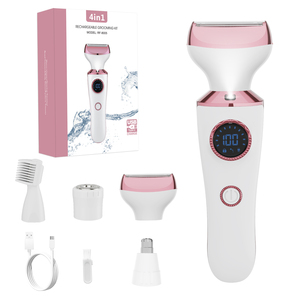 Trimmer per le ascelle viso <span class=keywords><strong>donna</strong></span> 4-in-1 ricaricabile rasoio per il corpo impermeabile bagnato e asciutto rasoio elettrico per le <span class=keywords><strong>gambe</strong></span> delle donne - Product Image 1