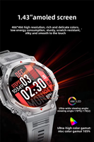 Reloj Inteligente con Pantalla AMOLED y Caja de Aleación, 1.43 Pulgadas, Llamadas, Luz UV, Podómetro, Monitor de Ritmo Cardíaco, Sueño y Actividad Física, Silicona