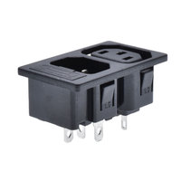 Enchufe de Pared C13 C14 IEC320 Doble Hembra/Macho con Fusible, 10A 250V, Negro, CE RoHS, ABS, Cobre, Entrada de Corriente Universal, 2 Salidas