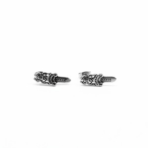 yunnique Stainless Steel Sword Stud <b>Earrings</b> For Men Women Fashion Jewelry Geometric Design Retro Style Ear <b>Post</b> Titanium Steel - Product Image 2