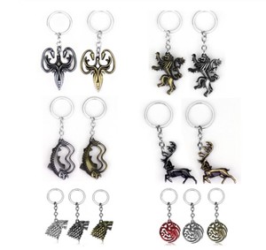 Pendentifs Loup de la Maison Stark, Porte-clés Dragon <span class=keywords><strong>Targaryen</strong></span> de la Chanson de Glace et de Feu, Souvenirs Cadeaux - Product Image 1