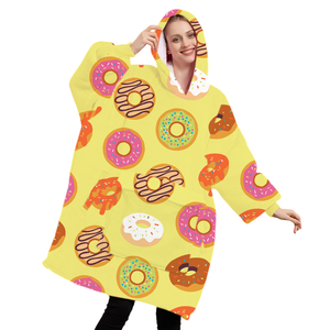 ผ้าห่มมีฮู้ดผ้าฟลีซสองชั้นพร้อมฮู้ดผ้าห่มมีฮู้ดโอเวอร์ไซส์ดีไซน์ตามสั่งสำหรับฤดูหนาว - Product Image 6