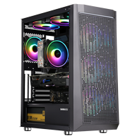 Casing Gaming SAMA Mesh OEM ATX, Casing Komputer Laris, Mendukung Pendingin Cair 240