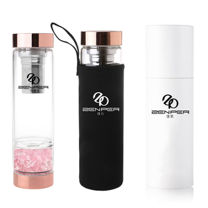 Bouteille d'eau en <span class=keywords><strong>cristal</strong></span> avec Logo personnalisé sans Bpa, avec puces <span class=keywords><strong>de</strong></span> pierres précieuses, bouteille <span class=keywords><strong>de</strong></span> thé à feuilles mobiles, bouteille d'eau en verre infusé - Product Image 5